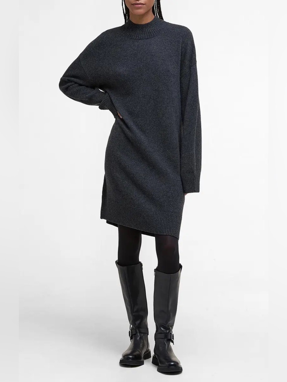 BARBOUR Serena Oversize Long Sleeve Mock Neck Sweater Dress